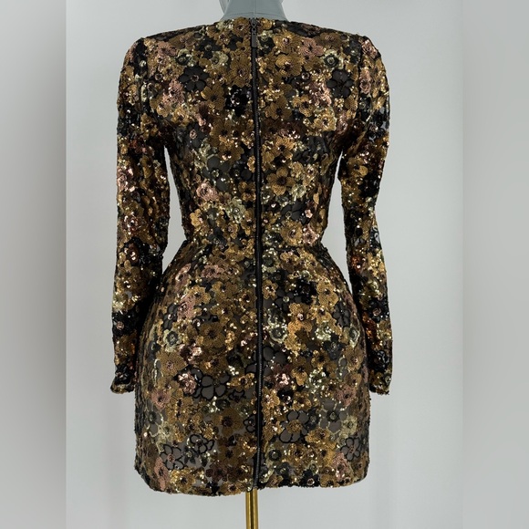 BRONX & BANCO NWOT Isabella Long Sleeve Mini Dress, Gold Multi - Sz M US BRONX & BANCO NWOT Isabella Long Sleeve Mini Dress, Gold Multi - Sz M US